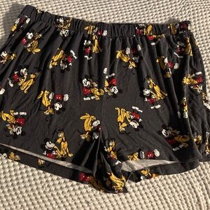 Disney Gray and Black Character Pajama Shorts